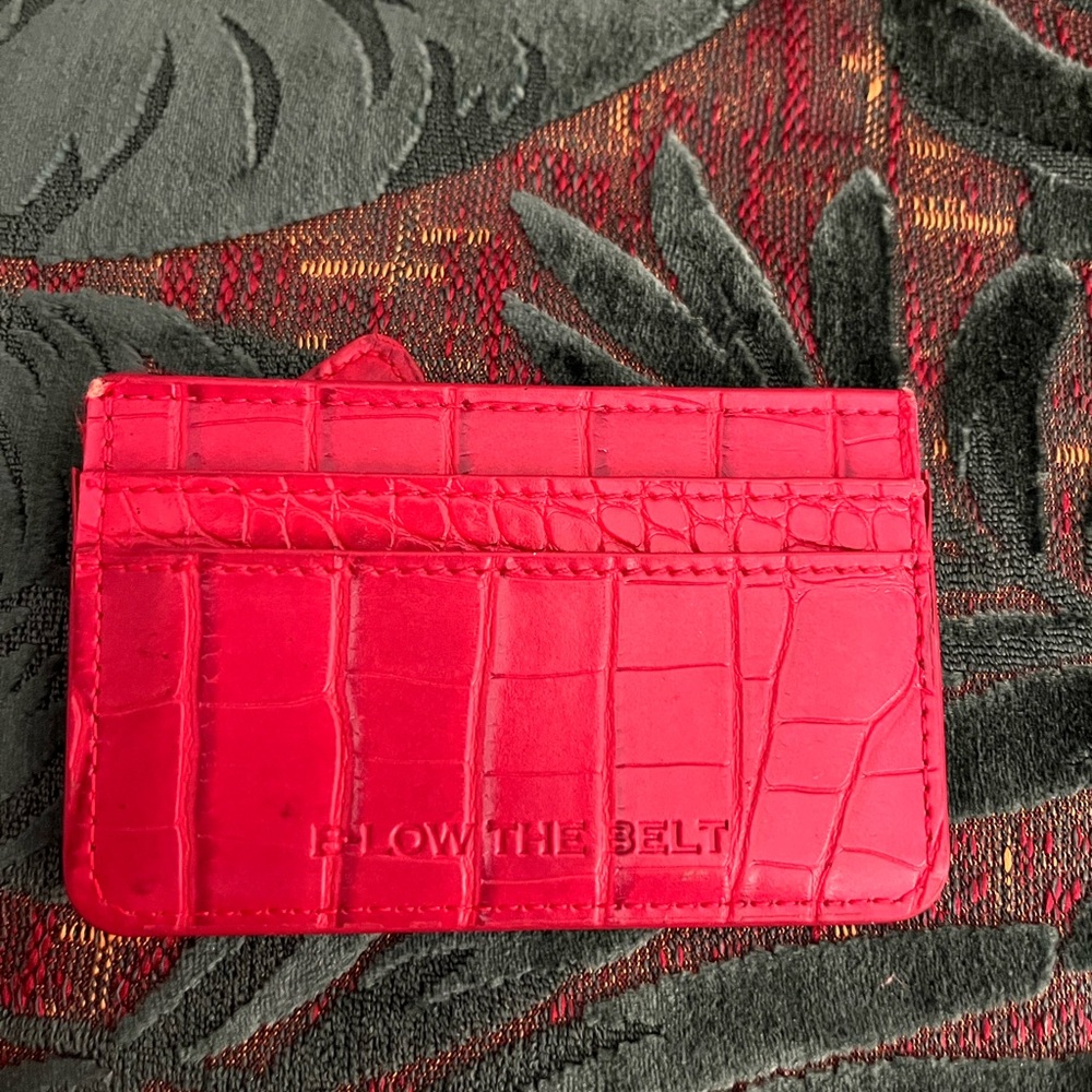 B-Low The Belt Red Embossed Card Holder